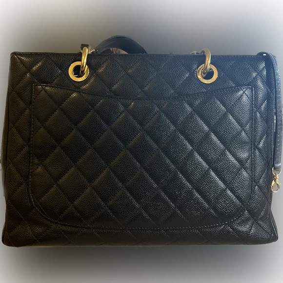 Chanel Black Quilted Caviar CC Grand Shopping Tote GHW - Picture 2 of 9